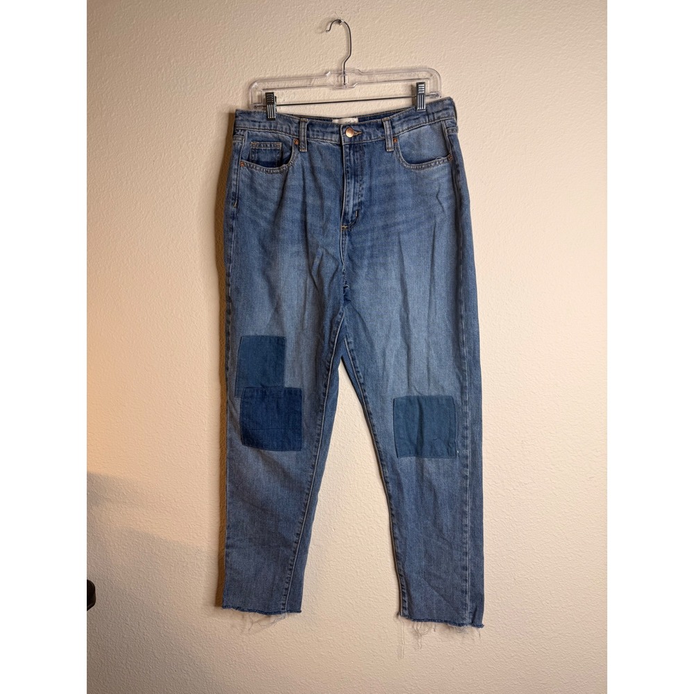 Universal Thread Boyfriend Jeans Womens Patchwork High Rise 33 Blue Good